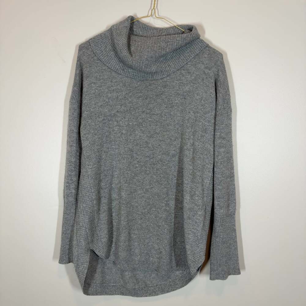 Gritten Cashmere Women's Gray Cowl Neck Sweater Size M Long Sleeve Knit